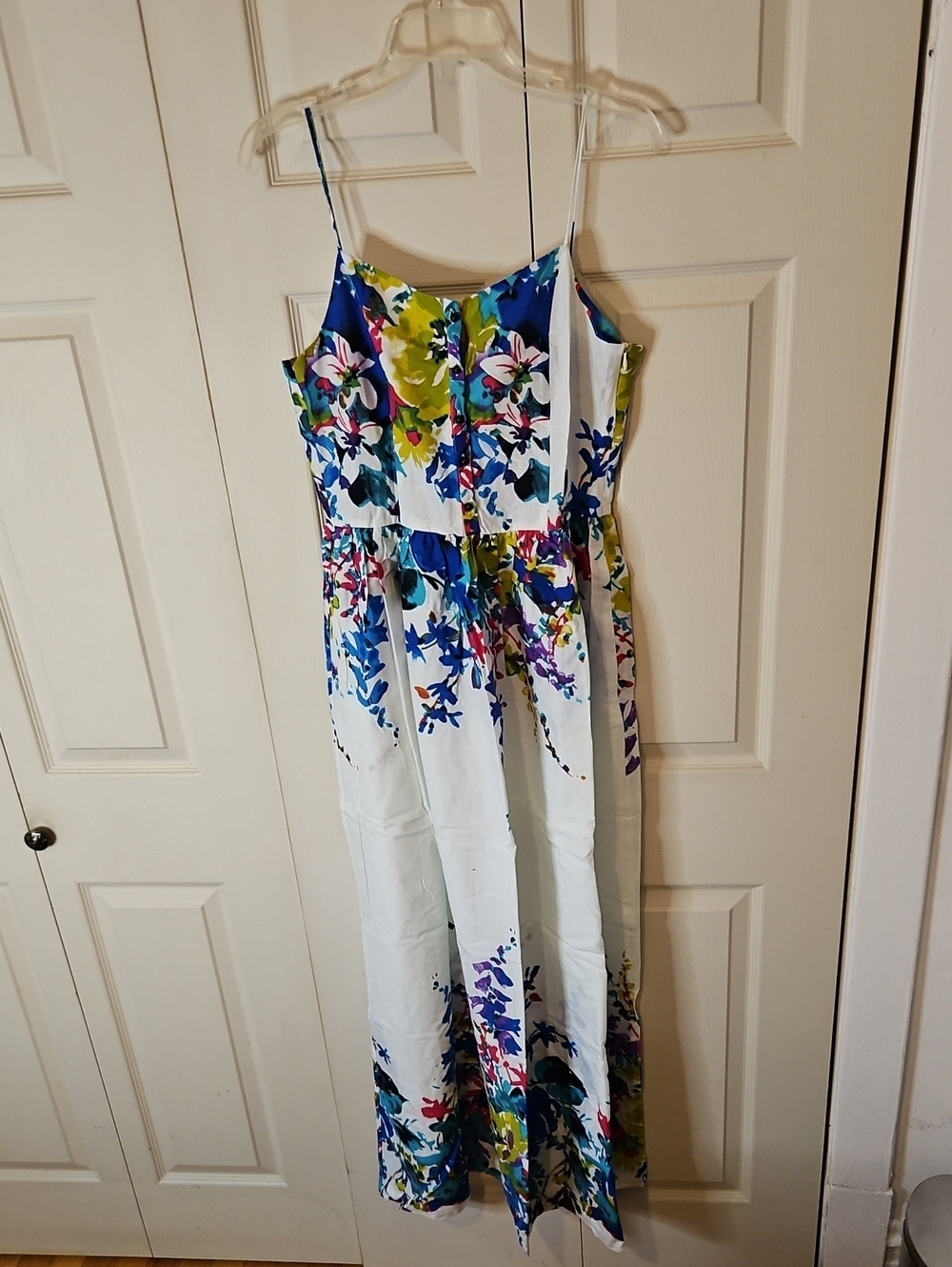 Breezy White Maxi Dress with Floral Print Accents